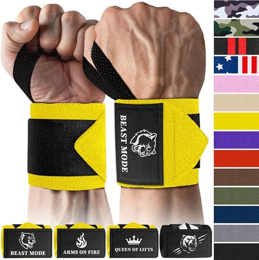 TECEUM Weightlifting 18" & 12" Wrist Wraps with Thumb Loop – Heavy Duty Wrist Workout Braces for Men and Women – Ideal for Powerlifting, Strength Training, Bodybuilding