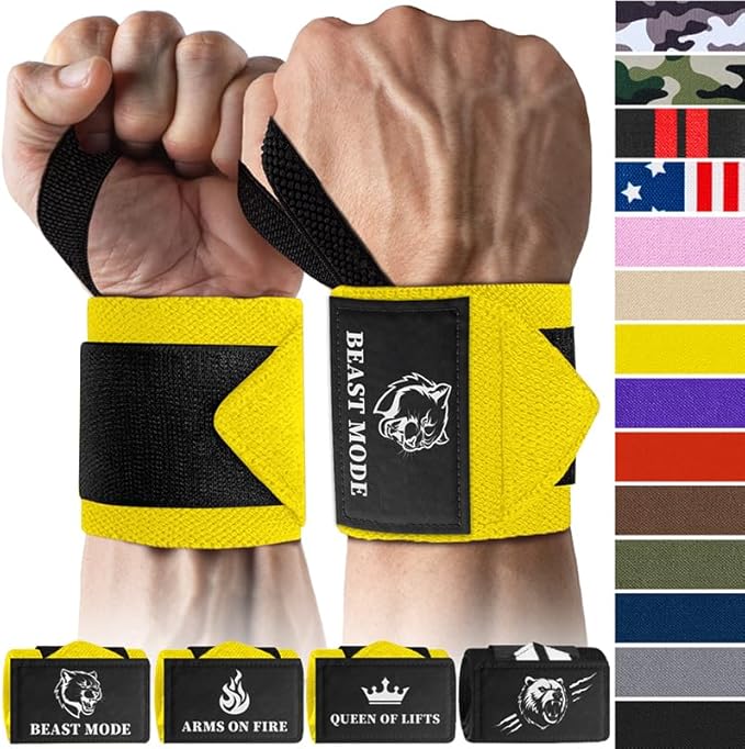TECEUM Weightlifting 18" & 12" Wrist Wraps with Thumb Loop – Heavy Duty Wrist Workout Braces for Men and Women – Ideal for Powerlifting, Strength Training, Bodybuilding