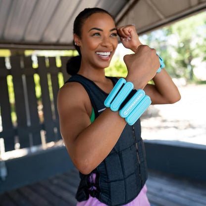 HYPERWEAR Stylish Wrist & Ankle Weights, Adjustable for Women, Walking, Running, Pilates, Yoga, Barre (1 lb Set of 2)