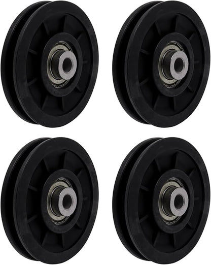90mm/3.5" Universal Nylon Bearing Gym Pulley Wheel, Weight Pulley System Replacement for Home Gym Equipment Part, Cable Machine, Garage Door Pulleys System