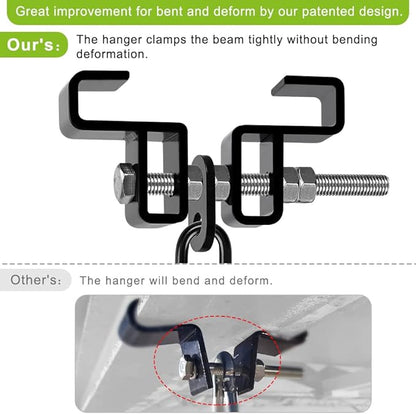 SELEWARE Heavy Duty Steel Beam Clamp, Heavy Bag Mount, Punching Bag Hanger Heavy Duty Holder for Boxing, Muay Thai and MMA Training (with Carabiner)