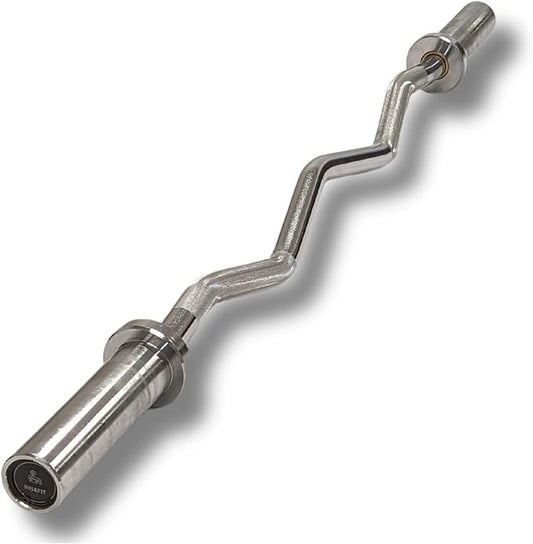 HulkFit 48 Inch EZ Curl Bar Barbell 2 Inch