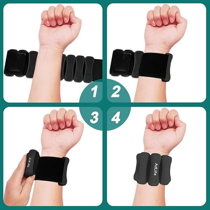 ADLIFE Adjustable Wrist Ankle Weights for Women Men Kids, 2 Lbs Wearable Arm Leg Weights Set of 2(1 Lb Each), Weighted Wristbands Exercise Weights for Walking Running Pilates Yoga Home Gym Workout