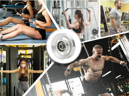 Fitness Pulley Wheel, 90mm or 115mm Gym Pulley Wheel Pulley with Bearings, Gym Attachments Part Univeral Bearing Pulley,Pulley for Exercise Strength Training