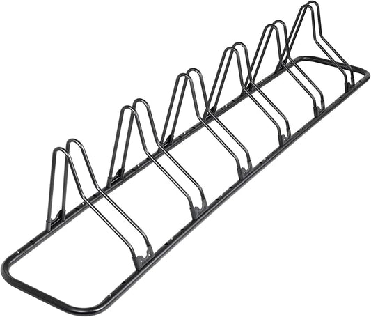CyclingDeal Bike Rack Floor Parking Bike Stand for up to 6 Bicycles | Indoor, Home & Garage Storage Rack | Stable & Secure Bicycle Stand w/Tire Grooves Up to 29", Holding Plates & Custom Spacing