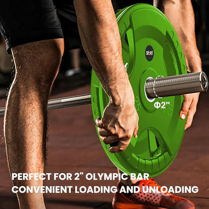 SPART 2-Inch Color Rubber Coated Olympic Grip Plate 2.5LB/5LB/10LB/25LB/35LB/45LB, Two