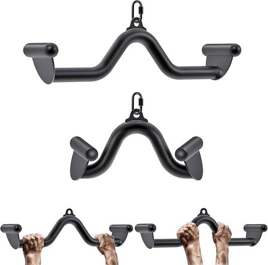 Kipika LAT Pull Down Bars Cable Machine Attachment, Rowing T-bar V-bar Set, Back Strength Training Handle Grips for Cable Machine Rowing Machine, 12" 20" 24" 28" 32" Five Sizes