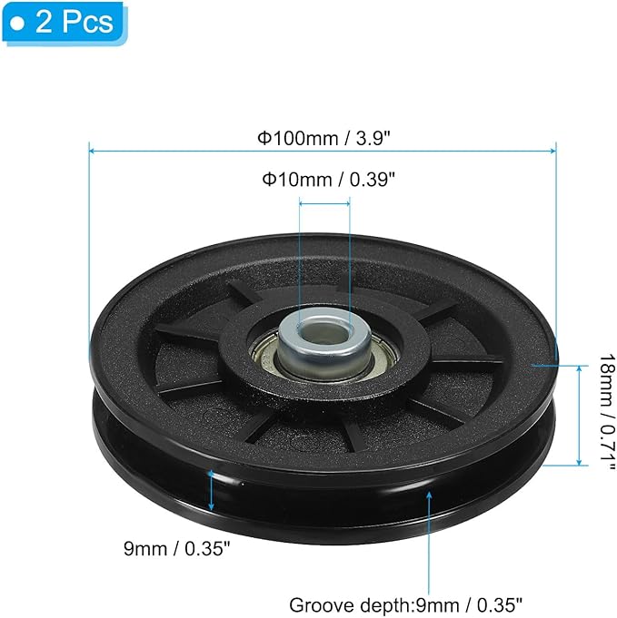 PATIKIL Universal Bearing Pulley, Wheel Nylon Bearing Pulley Wheel Lifting Replace
