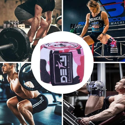 DEFY Sports' Knee Wraps for Weightlifting - Provides Knee Support for Powerlifting, Squats & Fitness Workouts