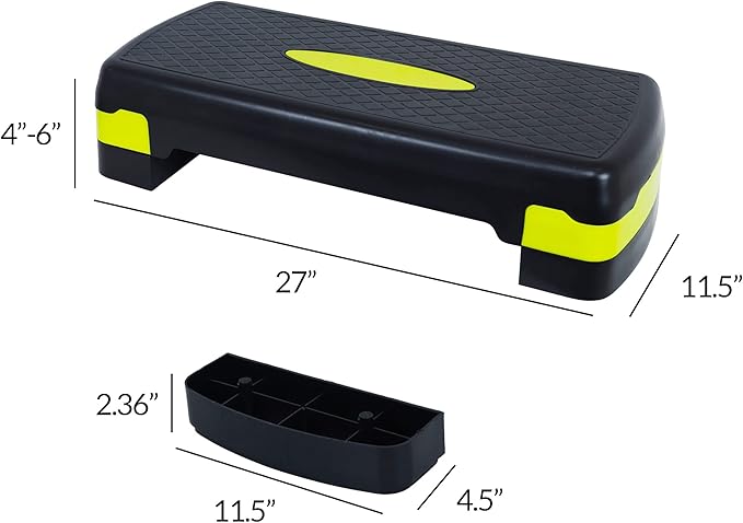 Signature Fitness Adjustable Workout Aerobic Stepper Step Platform Trainer 27-Inch, Multiple