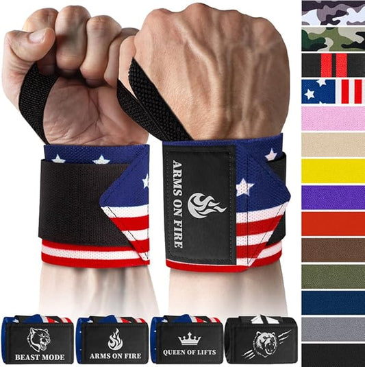 TECEUM Weightlifting 18" & 12" Wrist Wraps with Thumb Loop – Heavy Duty Wrist Workout Braces for Men and Women – Ideal for Powerlifting, Strength Training, Bodybuilding
