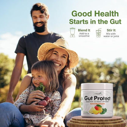 Greens Superfood Powder with Probiotics & Prebiotics – Super Greens Powder, Smoothie & Juice Mix Powder - Digestive Health, Immune Health & Regularity Support – Mango, Pineapple