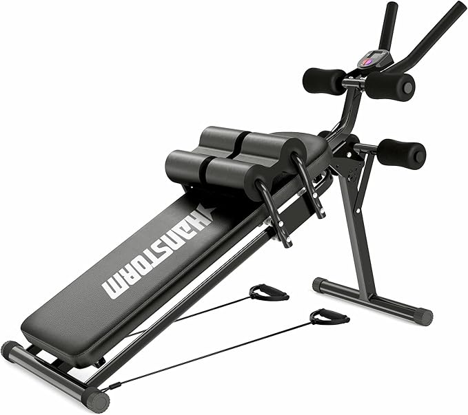 HANSTORM Adjustable Folding Sit Up Bench Workout