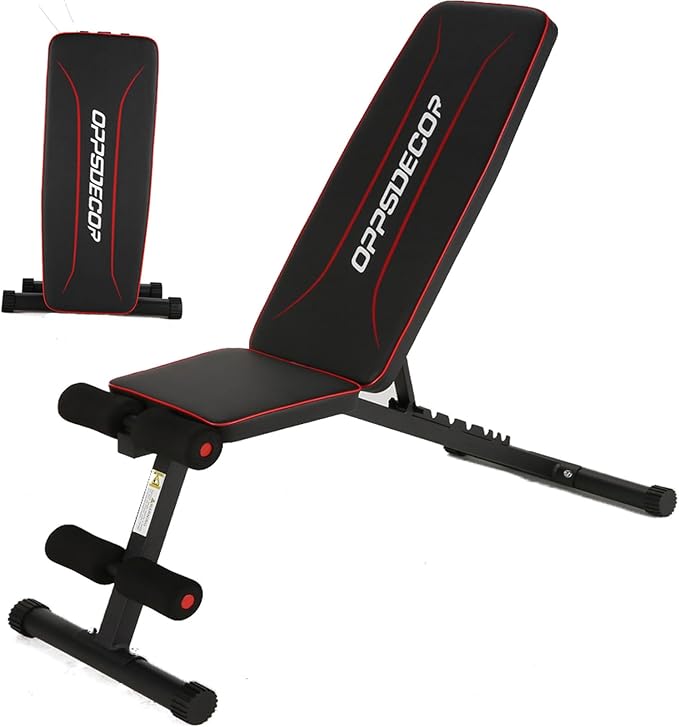 OPPSDECOR Adjustable Weight Bench Set Workout Bench Press