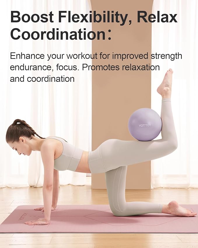 Pilates Ball, 10-inch Exercise Ball with Anti-Burst Technology