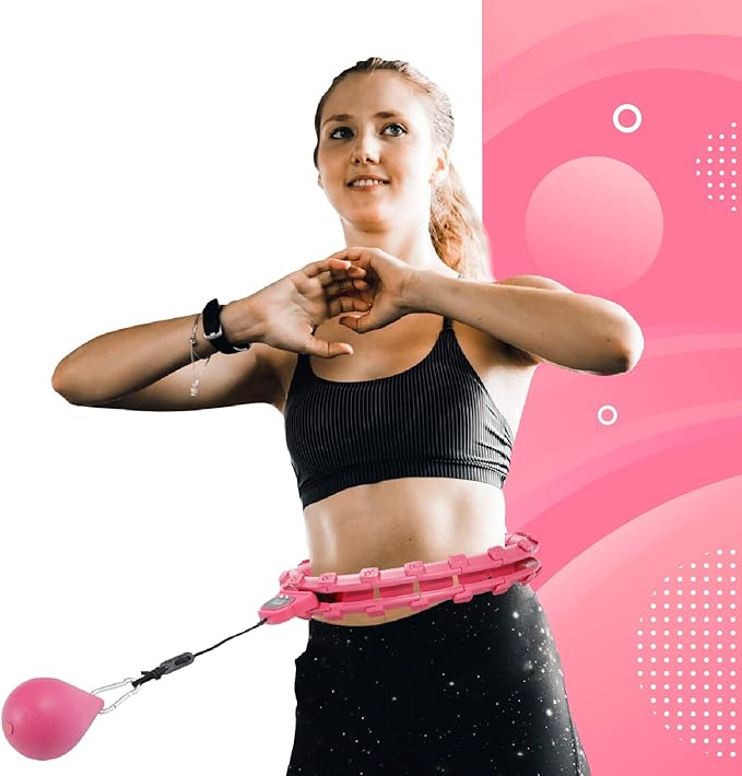 Hula Hoop Fitness Gear w/Counter - Abs Workout Exercises),Pink,FE215402020