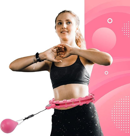 Hula Hoop Fitness Gear w/Counter - Abs Workout Exercises),Pink,FE215402020