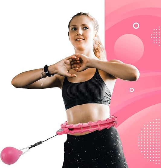 Hula Hoop Fitness Gear w/Counter - Abs Workout Exercises),Pink,FE215402020