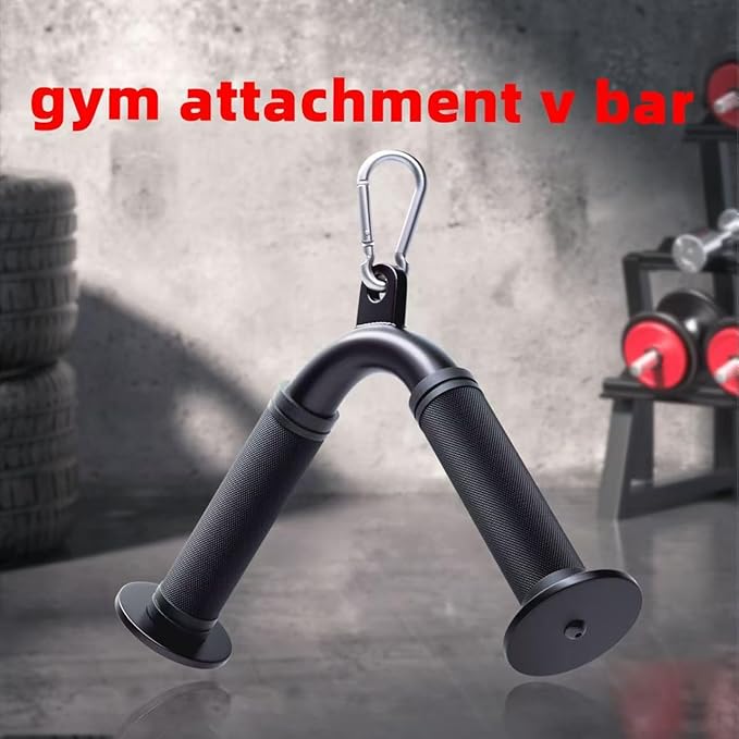 Tricep Press Down V Bar, Cable Machine Attachment Home Gym LAT Pulldown Attachments