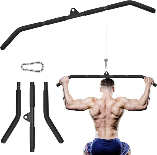 Fitness Cable Pulley System, Gym LAT and Lift Pulldown Machine Attachments, LAT Pull Down Bar Home Workouts Equipments for Biceps Triceps Shoulder Arm Curl Forearm Muscle Strength Exercise