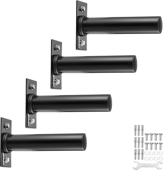 VEVOR Wall Mounted Weight Plate Holder, Weight Rack Storage for 2-Inch Weight Plates, 330 lbs Load Capacity Weight Storage Rack, Heavy Duty Iron Home Gym Organizer, 4 Pack, Mounting Hardware Included