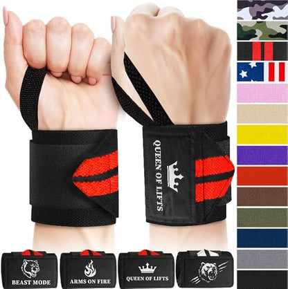TECEUM Weightlifting 18" & 12" Wrist Wraps with Thumb Loop – Heavy Duty Wrist Workout Braces for Men and Women – Ideal for Powerlifting, Strength Training, Bodybuilding