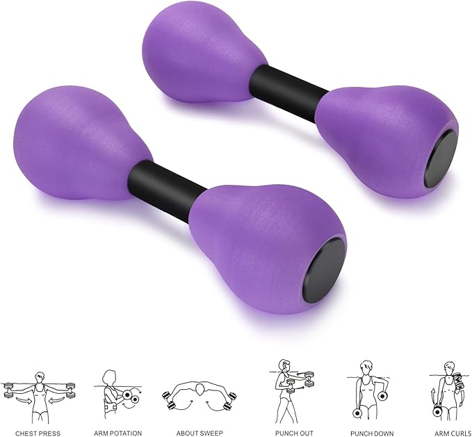 Aquatic Dumbells,2Pcs Foam Water Weights Aerobic Exercise Fitness