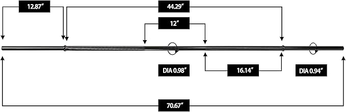 Signature Fitness Standard Weightlifting Barbell 300-Pound Capacity,