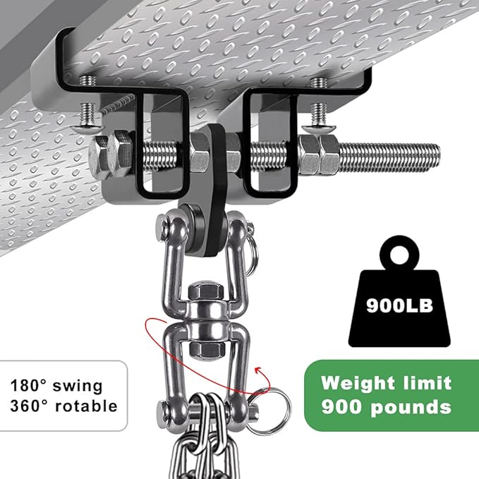 Dolibest Heavy Bag Mount, Punching Bag Hanger, I Beam Hanger, Heavy Bag Hanger for Punching Bag Accessories, Punching Bag Bracket, Beam Hanger with Swivel Hook, Ceiling Mount for Boxing Bag (2 Pack)