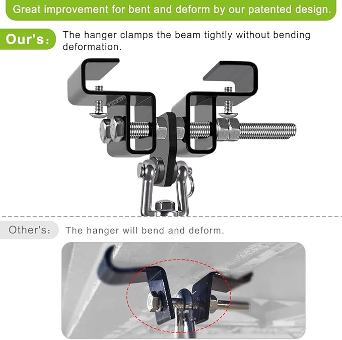 Dolibest Heavy Bag Mount, Punching Bag Hanger, I Beam Hanger, Heavy Bag Hanger for Punching Bag Accessories, Punching Bag Bracket, Beam Hanger with Swivel Hook, Ceiling Mount for Boxing Bag (2 Pack)