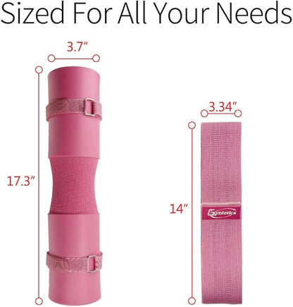 7 Pack Barbell Squat Pad for Standard Set, Barbell Pad for Hip Thrusts, 2 Gym Ankle Straps, Hip Exercise Band, 2 Squat Pad Safety Straps and Carry Bag …