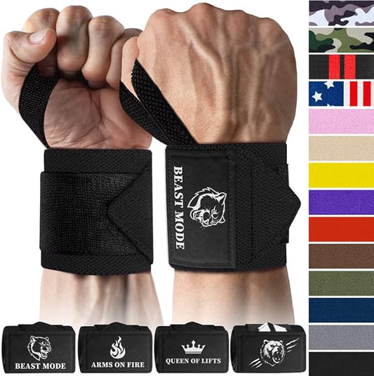 TECEUM Weightlifting 18" & 12" Wrist Wraps with Thumb Loop – Heavy Duty Wrist Workout Braces for Men and Women – Ideal for Powerlifting, Strength Training, Bodybuilding