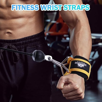 Adjustable Wrist Cuffs Neoprene Padded Straps for Cable Machines Strength Training Equipment
