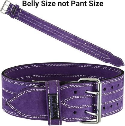 MRX Powerlifting Leather Belt 4" Wide 10mm Thickness 2 Prong