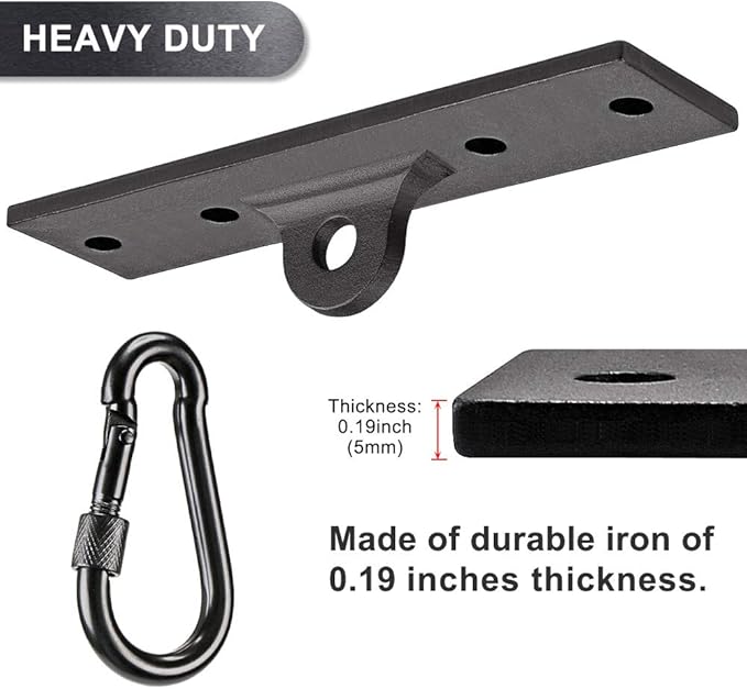 Dolibest Heavy Bag Hangers Brackets, Punching Bag Hangers, Heavy Bag Ceiling Mount with Carabiner for Body Weight Strength Training Systems, Aerial Yoga Swing & Hammock, Resistance Band
