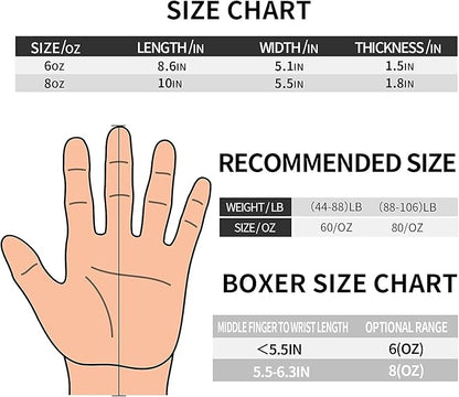 Kids Boxing Glove 6oz 8oz, Youth, Boys and Girls Training Sparring Gloves for Punching Bag, Kickboxing, Muay Thai, MMA, Gift for Age 6-15 Years