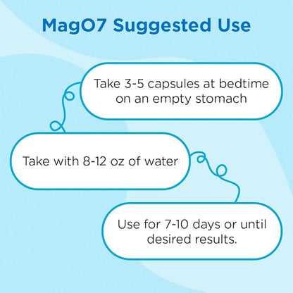 nbpure MagO7 - Natural Colon Cleanse & Detox - Occasional Constipation Relief, Stool Softening, & Bloating Support for Men & Women - Ozonated Magnesium Oxide, 180 Capsules