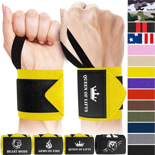 TECEUM Weightlifting 18" & 12" Wrist Wraps with Thumb Loop – Heavy Duty Wrist Workout Braces for Men and Women – Ideal for Powerlifting, Strength Training, Bodybuilding