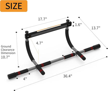 8 & 12-Grip Doorway Pull-Up Bar - Heavy-Duty