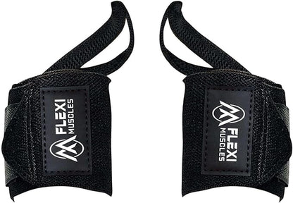 Wrist Wraps for Weightlifting (1 Pair) Heavy-Duty Wrist Straps with Thumb Loops - Adjustable Wrist Support for Powerlifting, Strength Training, Bodybuilding, and Gym Workouts