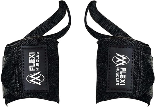 Wrist Wraps for Weightlifting (1 Pair) Heavy-Duty Wrist Straps with Thumb Loops - Adjustable Wrist Support for Powerlifting, Strength Training, Bodybuilding, and Gym Workouts