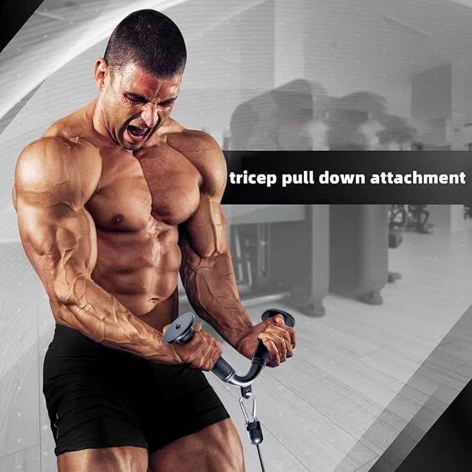 Tricep Press Down V Bar, Cable Machine Attachment Home Gym LAT Pulldown Attachments