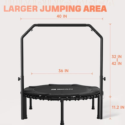 BCAN 450/550 LBS Foldable Mini Trampoline 40"/48"/50" Fitness