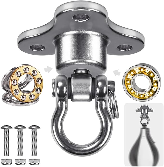 BeneLabel Speed Bag Swivel - Stainless Steel Speedbag Swivel with 360° Rotation - Boxing Bearing Swivel for Punching Bag - Easy Setup On Hanging Punching Speed Bag Platform Stand