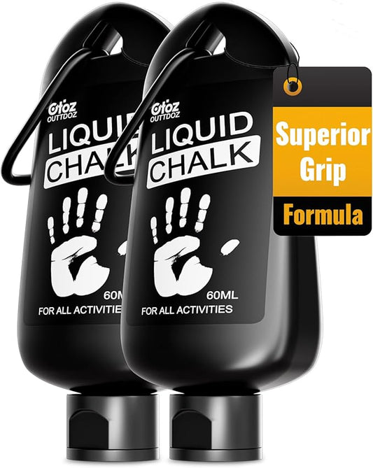 Superior Grip Liquid Chalk 2 Pack – 60ml Bottles – High Viscosity Hand Chalk for Weightlifting, Climbing, Gymnastics – Maximum Grip, Sweat-Resistant, Long-Lasting