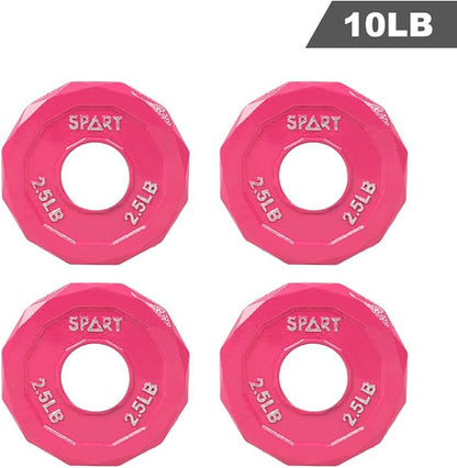 SPART Color Coded Weight Plate 2-Inch Cast Iron 2.5/5/10/15/25/35/45LB, Single/Pair/Set