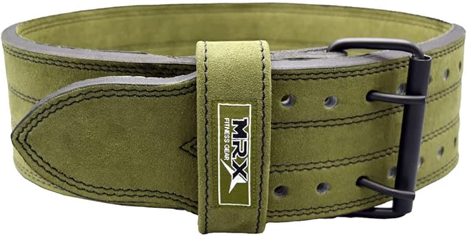 MRX Powerlifting Leather Belt 4" Wide 10mm Thickness 2 Prong