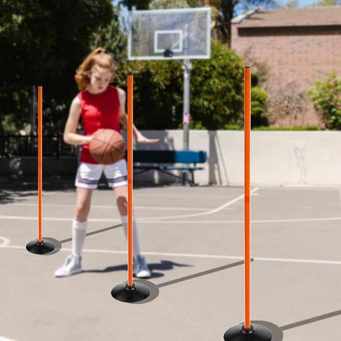 TNZMART 4.9FT Training Agility Poles Detachable Soccer Training