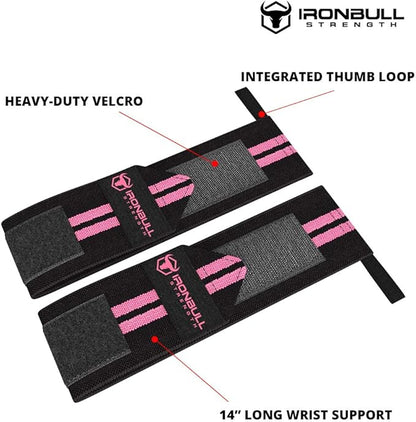 Women Wrist Wraps with Thumb Loops - 12" Professional Grade - Wrist Support Brace and Compression for Cross Training, Weight Lifting, Powerlifting, Strength Training