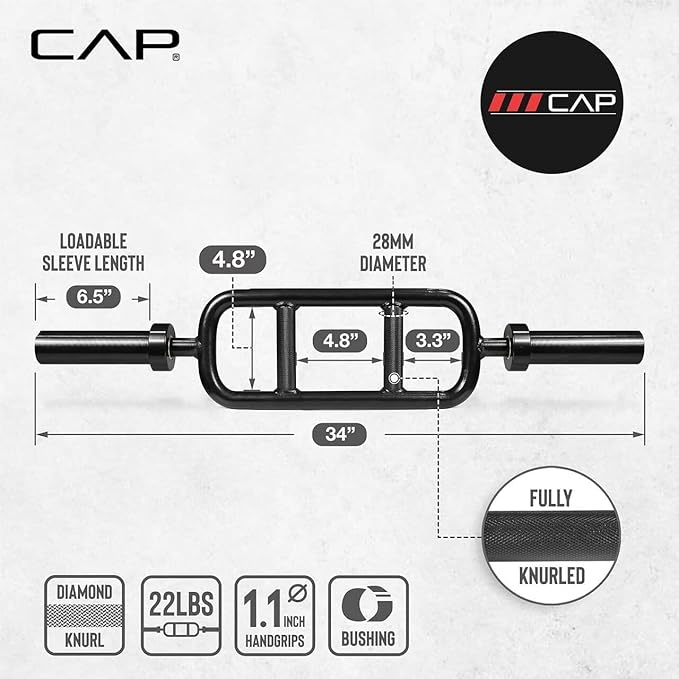 CAP Barbell 2' Solid Olympic Triceps Bar (OBIS-34SB-3)